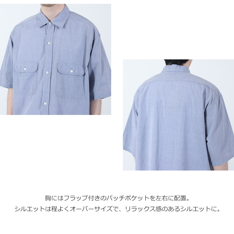 blurhmsROOTSTOCK(�֥顼�ॹ �롼�ĥ��ȥå�) Hard Twist Chambray Work Shirt S/S