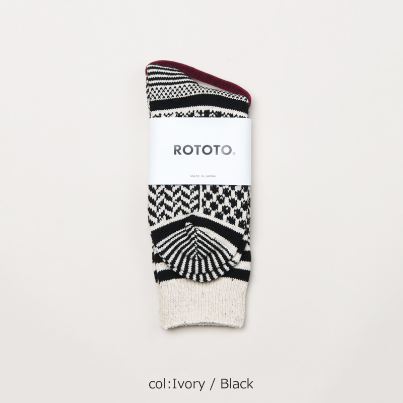 RoToTo(���ȥ�) MULTI JACQUARD CREW SOCKS