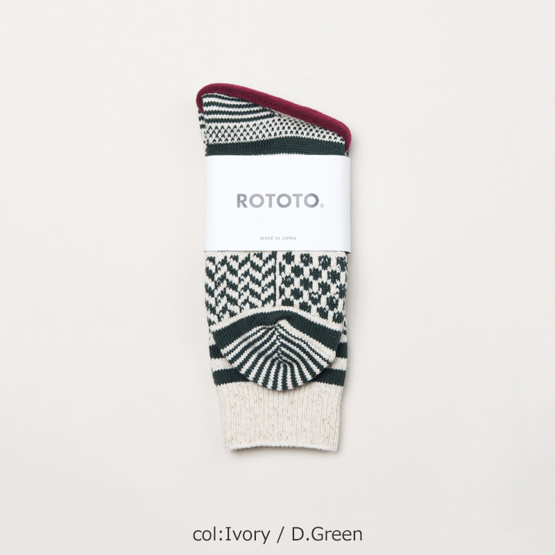RoToTo(���ȥ�) MULTI JACQUARD CREW SOCKS