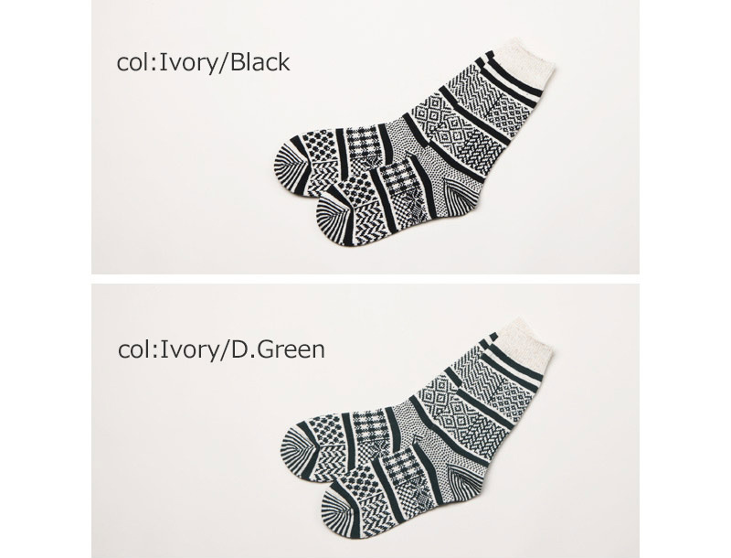 RoToTo(���ȥ�) MULTI JACQUARD CREW SOCKS