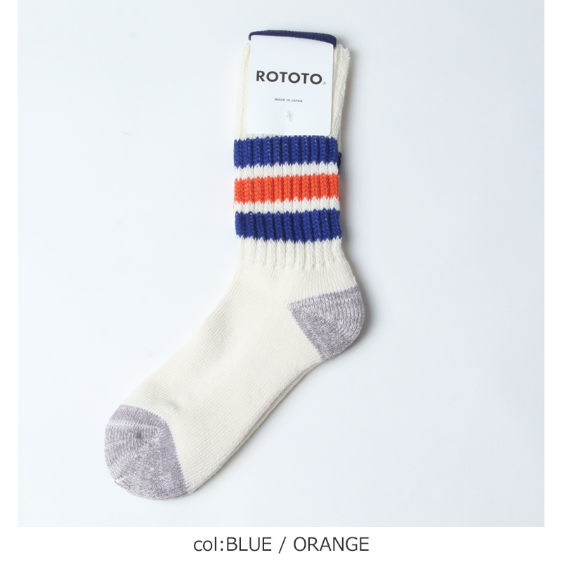 RoToTo (ロトト) COARSE RIBBED OLDSCHOOL CREW SOCKS / コース リブド オールドスクール ソックス