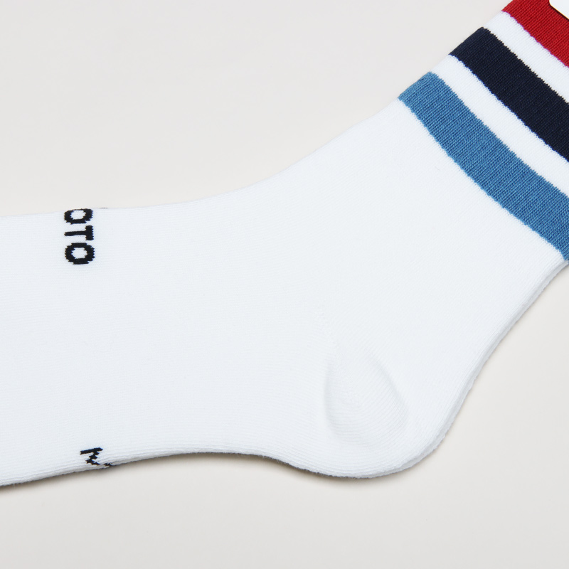 RoToTo(ȥ) FINE PILE STRIPED CREW SOCKS