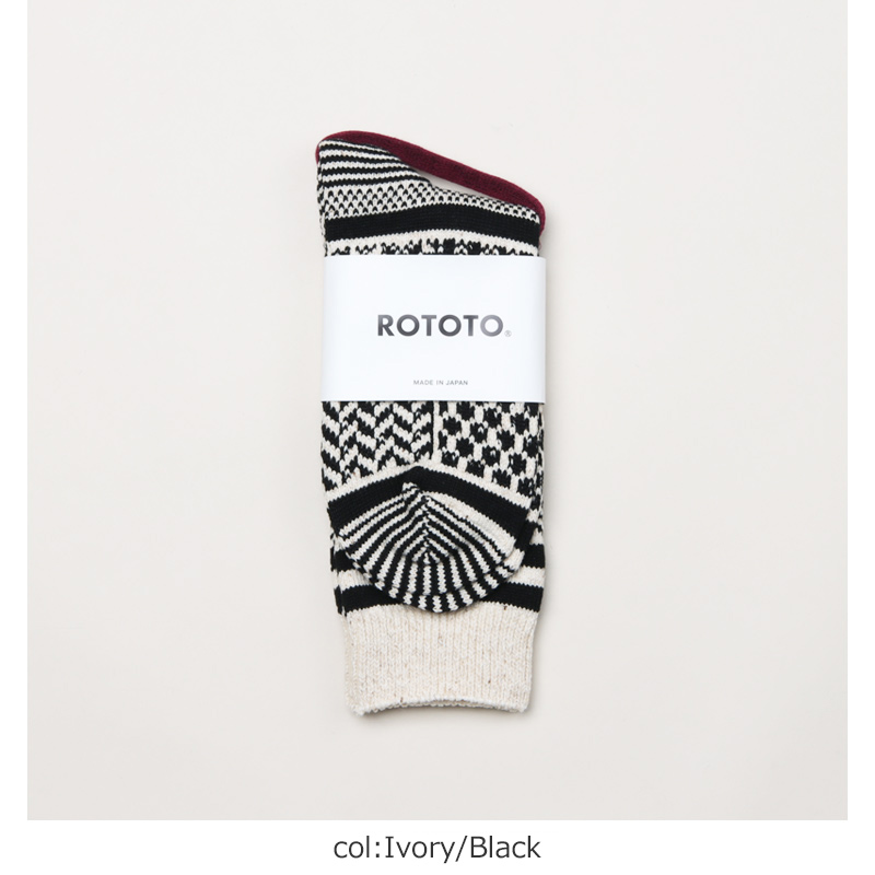 RoToTo(ȥ) MULTI JACQUARD CREW SOCKS