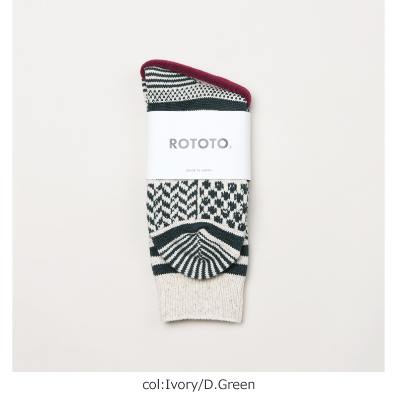 RoToTo(ȥ) MULTI JACQUARD CREW SOCKS