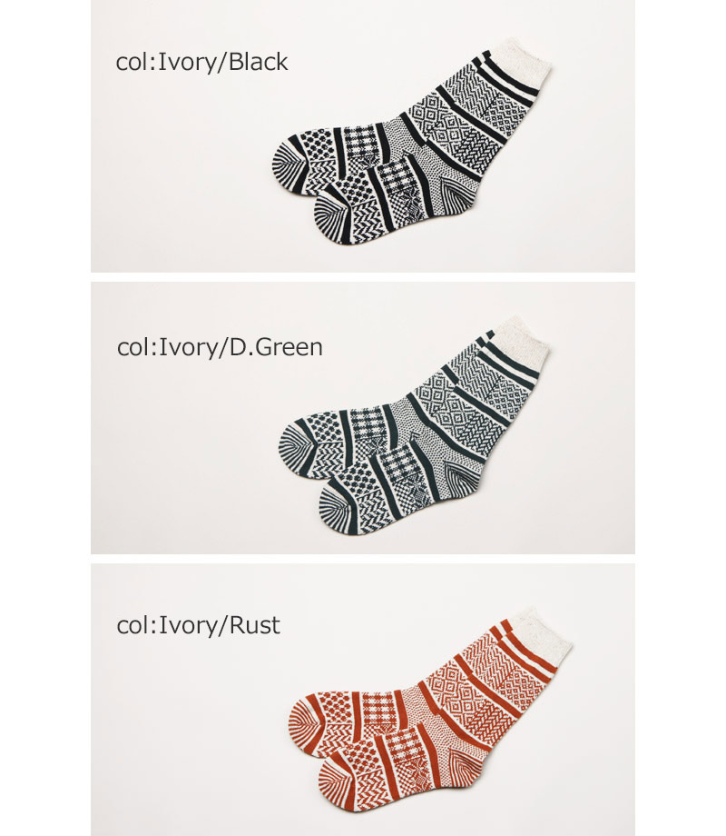 RoToTo(ȥ) MULTI JACQUARD CREW SOCKS