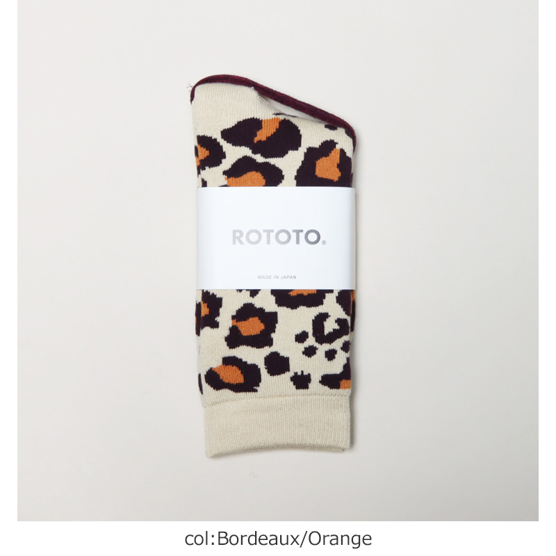 RoToTo(ȥ) PILE LEOPARD CREW SOCKS