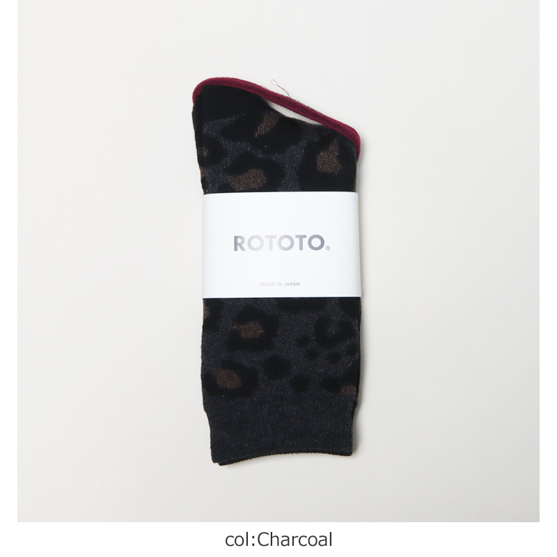 RoToTo(ȥ) PILE LEOPARD CREW SOCKS