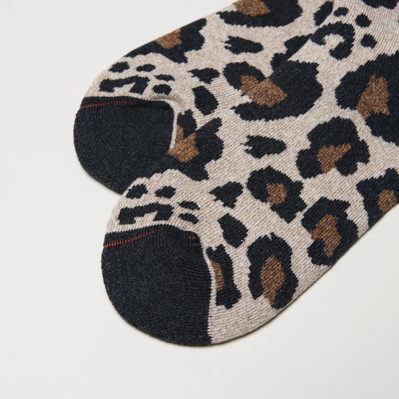 RoToTo(ȥ) PILE LEOPARD CREW SOCKS