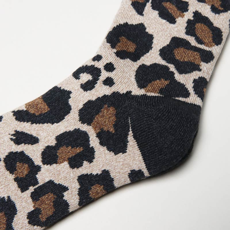 RoToTo(ȥ) PILE LEOPARD CREW SOCKS