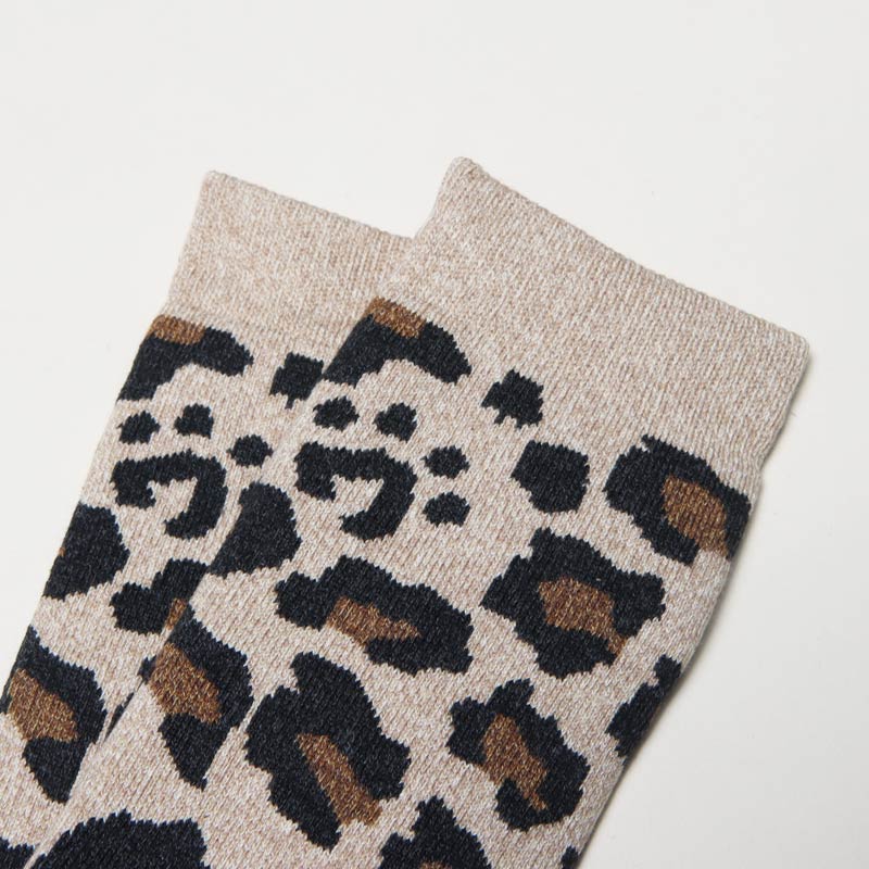 RoToTo(ȥ) PILE LEOPARD CREW SOCKS