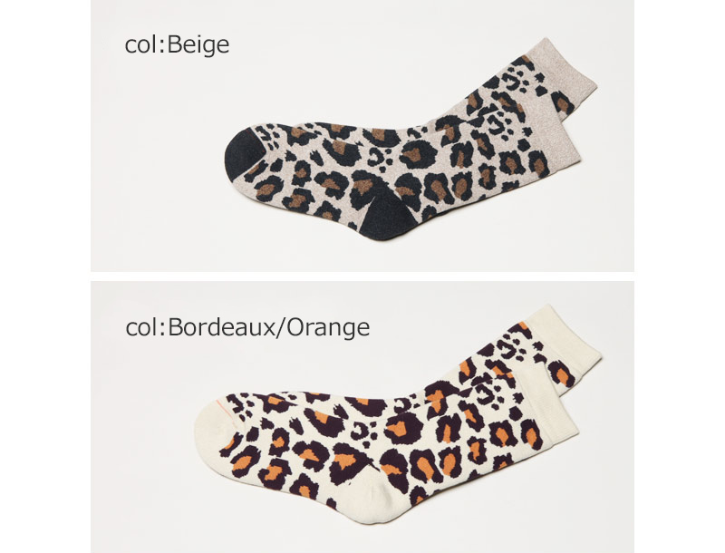 RoToTo(ȥ) PILE LEOPARD CREW SOCKS