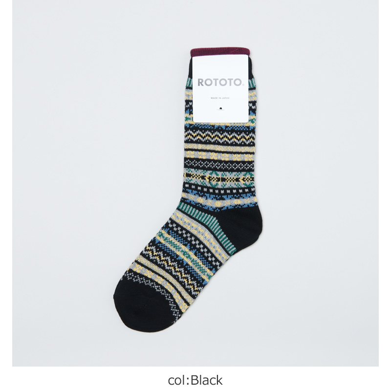 RoToTo(ȥ) JACQUARD CREW SOCKS FAIRISLE