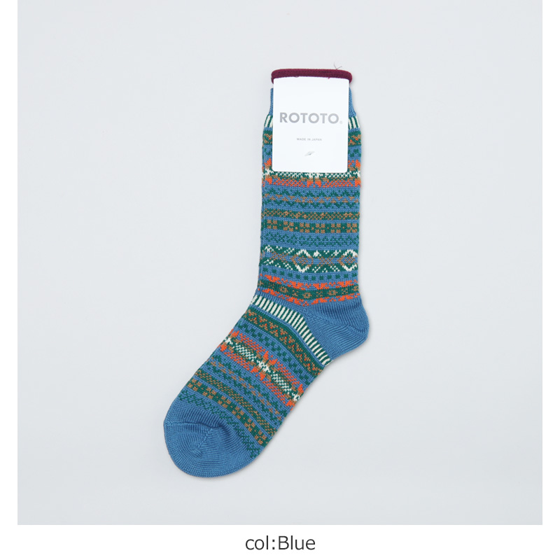 RoToTo(ȥ) JACQUARD CREW SOCKS FAIRISLE