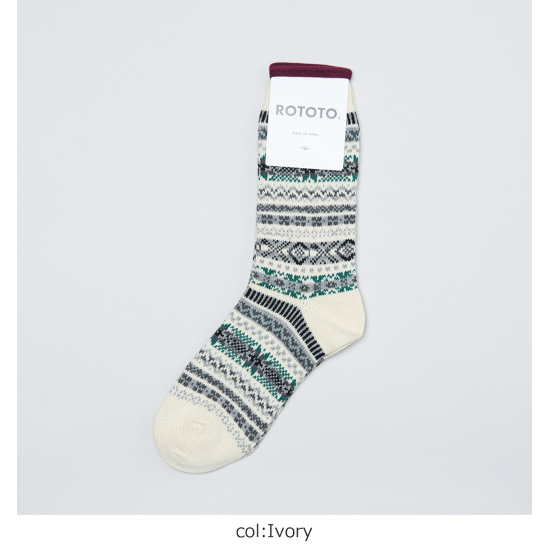 RoToTo(ȥ) JACQUARD CREW SOCKS FAIRISLE