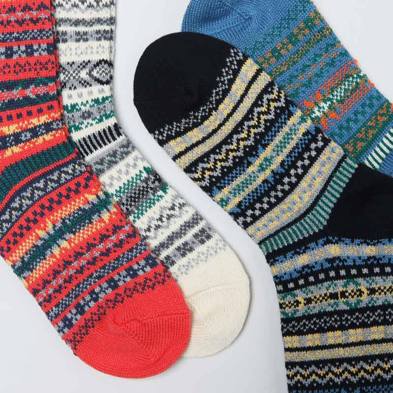 RoToTo(ȥ) JACQUARD CREW SOCKS FAIRISLE