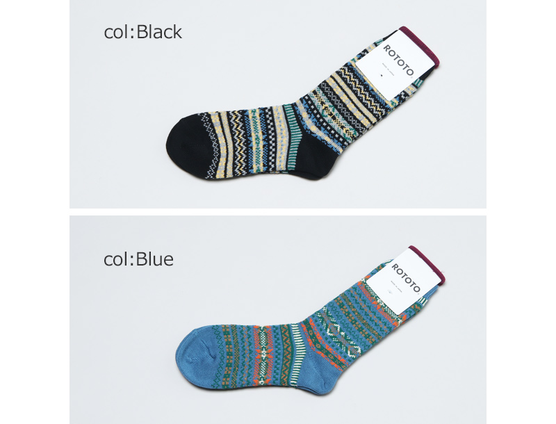 RoToTo(ȥ) JACQUARD CREW SOCKS FAIRISLE