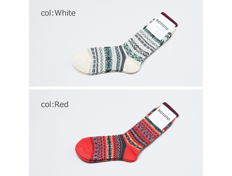 RoToTo(ȥ) JACQUARD CREW SOCKS FAIRISLE