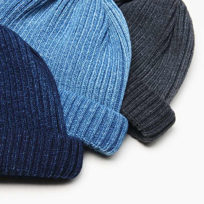 RoToTo(ȥ) INDIGO COTTON ROLL UP BEANIE