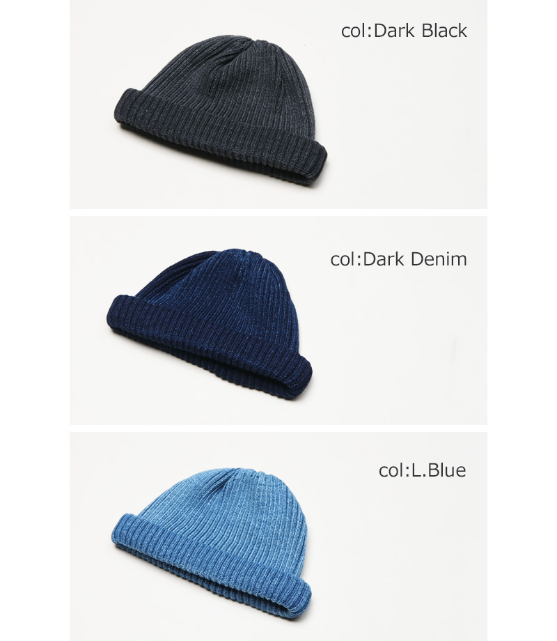 RoToTo(ȥ) INDIGO COTTON ROLL UP BEANIE