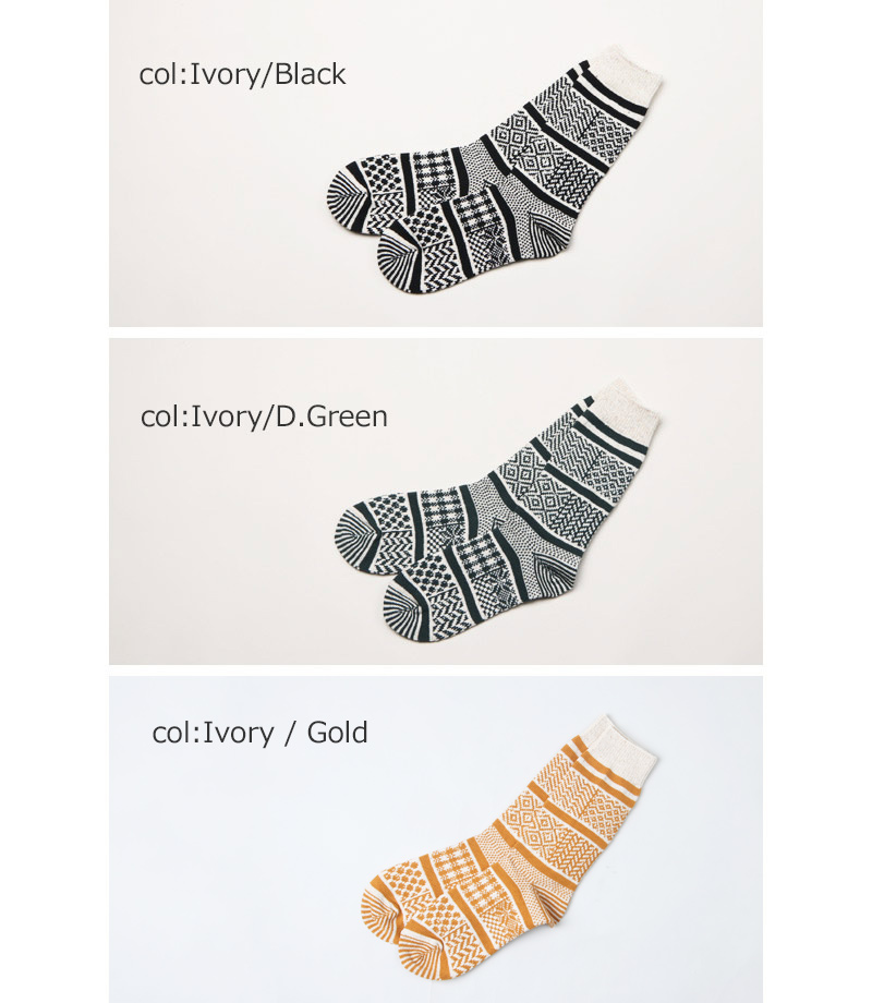RoToTo(ȥ) MULTI JACQUARD CREW SOCKS