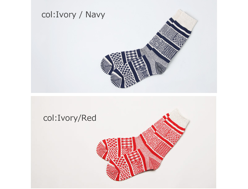 RoToTo(ȥ) MULTI JACQUARD CREW SOCKS