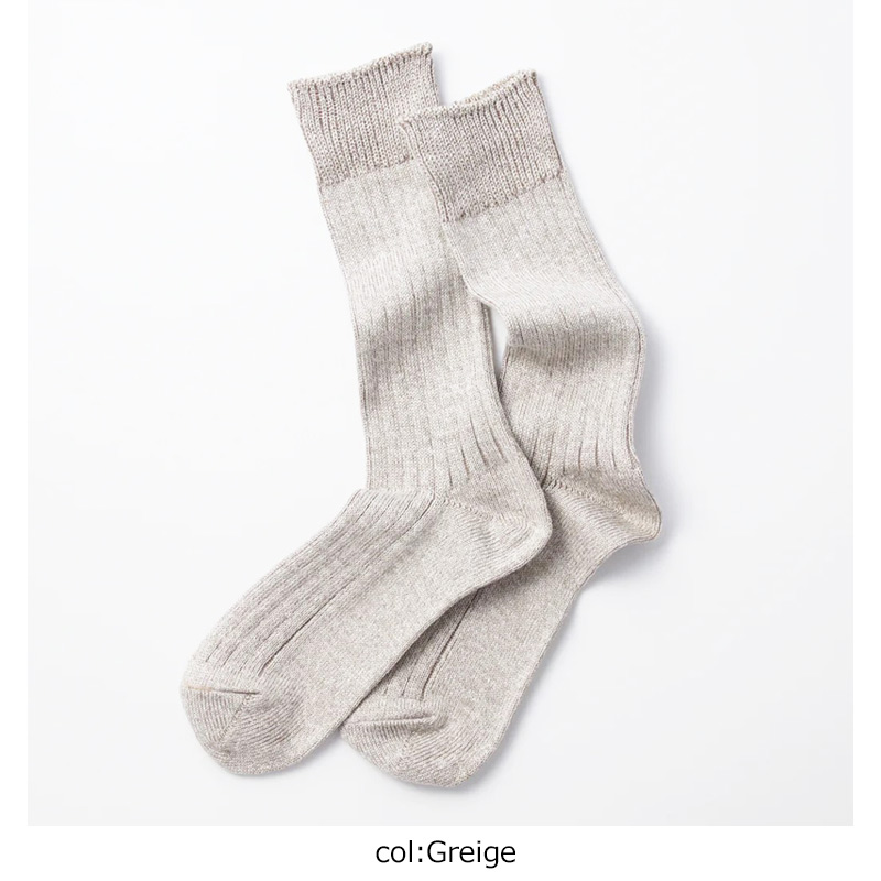 RoToTo(���ȥ�) LINEN COTTON RIBBED CREW SOCKS