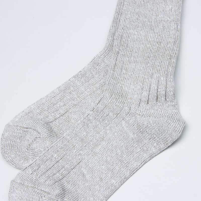 RoToTo(���ȥ�) LINEN COTTON RIBBED CREW SOCKS
