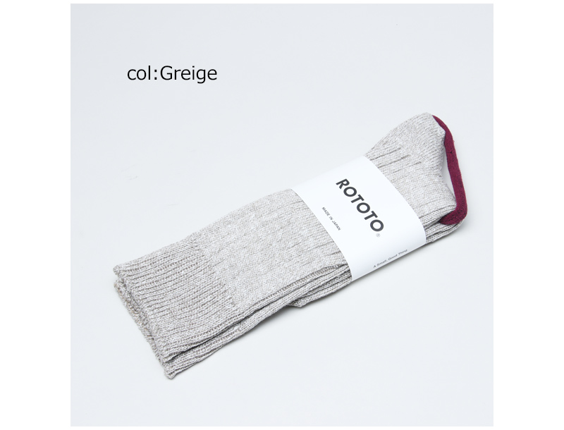 RoToTo(���ȥ�) LINEN COTTON RIBBED CREW SOCKS