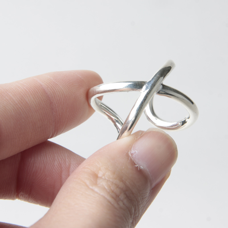 roundabout(�饦����Х���) Silver Cross-Over Ring