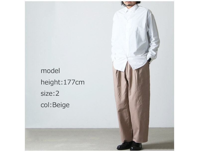 roundabout(饦Х) Double Canvas Deep Tuck Pants