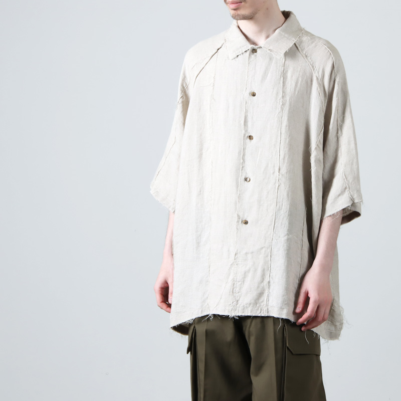 roundabout (饦Х) S/S Open Collar Pullover Shirt