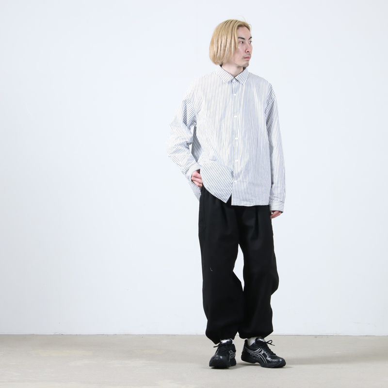 roundabout(饦Х) Cotton Serge 3tuck Big Balloon Pants