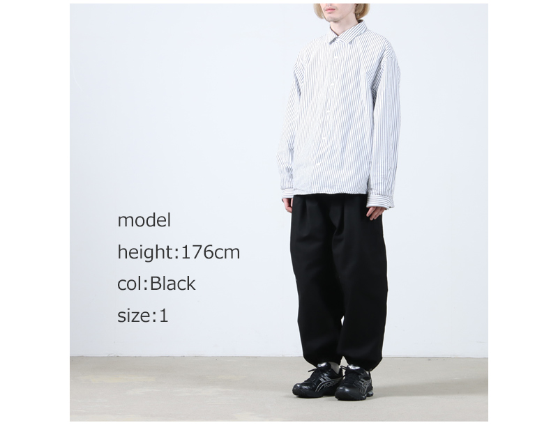 roundabout(饦Х) Cotton Serge 3tuck Big Balloon Pants