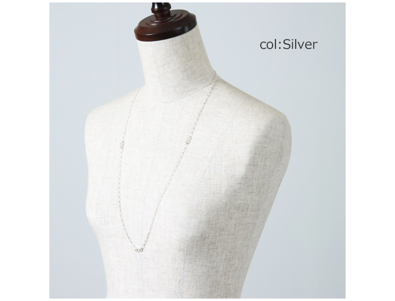 roundabout(饦Х) Silver Cross-Over Necklace