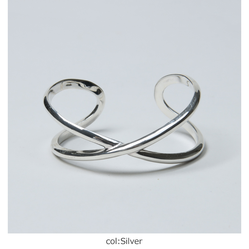 roundabout(饦Х) Silver Cross-Over Bangle