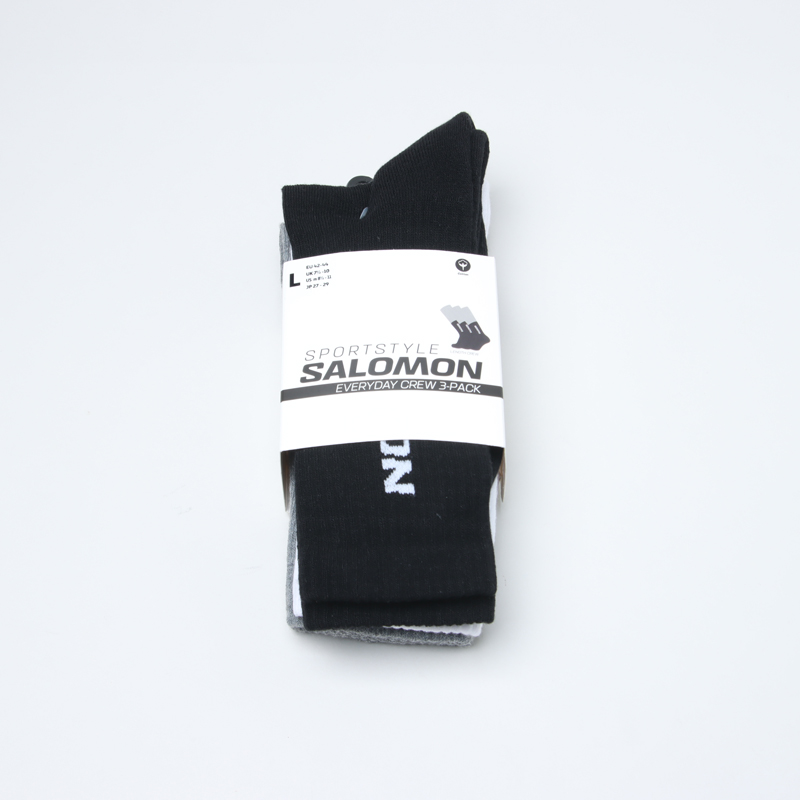 Salomon(�������) EVERYDAY CREW 3-PACK ��BLACK��WHITE��MED GREY MELANGE��