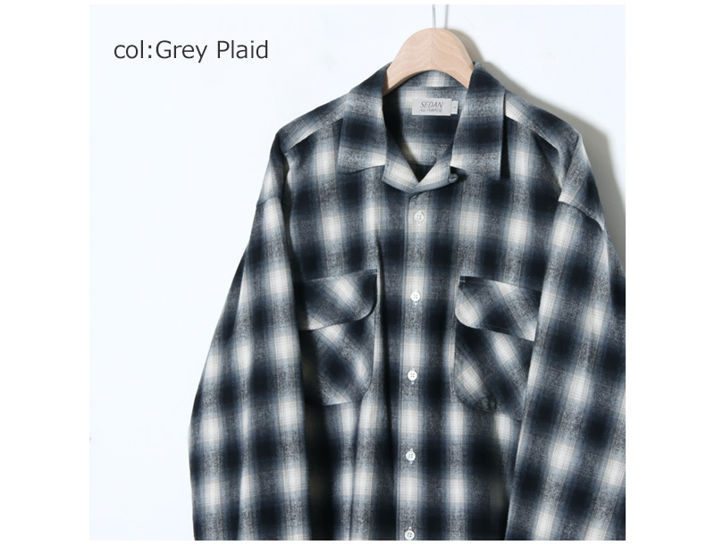 SEDAN ALL-PURPOSE (セダンオールパーパス) Brushed Ombre Plaid Open Collar Shirt /  ブラッシュドオンブレプレイドオープンカラーシャツ
