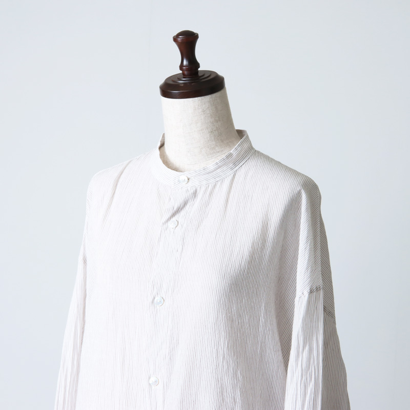 snow peak(Ρԡ) Hand-woven Cotton Pin-stripe Long Shirt