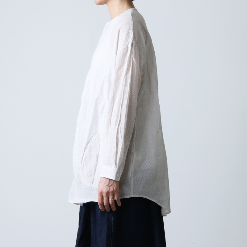 snow peak(Ρԡ) Hand-woven Cotton Pin-stripe Sleeping Shirt