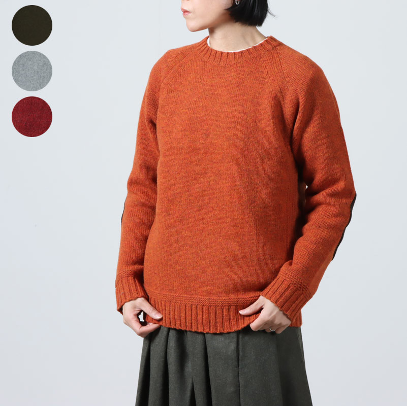 Soglia (ソリア) LANDNOAH Sweater / エルボーパッチ クルーネック ウール ニット セーター