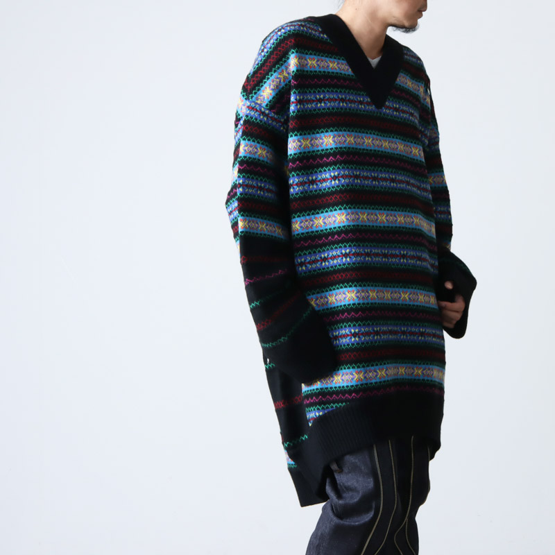 TAKAHIROMIYASHITATheSoloist.(ҥߥ䥷) double zip balloon shaped fair isle pattern sweater