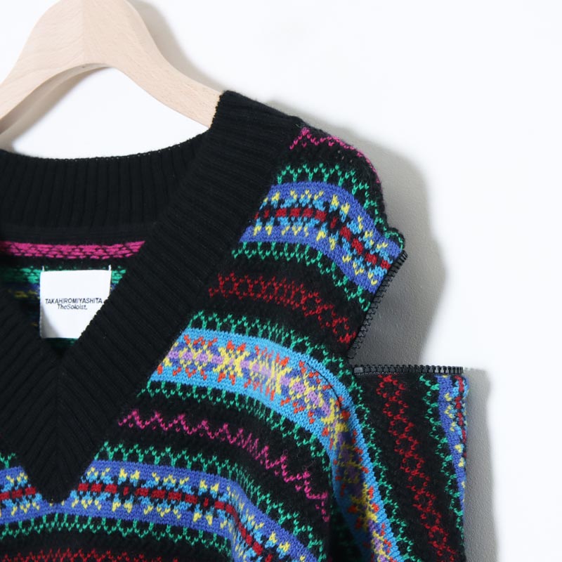 TAKAHIROMIYASHITATheSoloist.(ҥߥ䥷) double zip balloon shaped fair isle pattern sweater