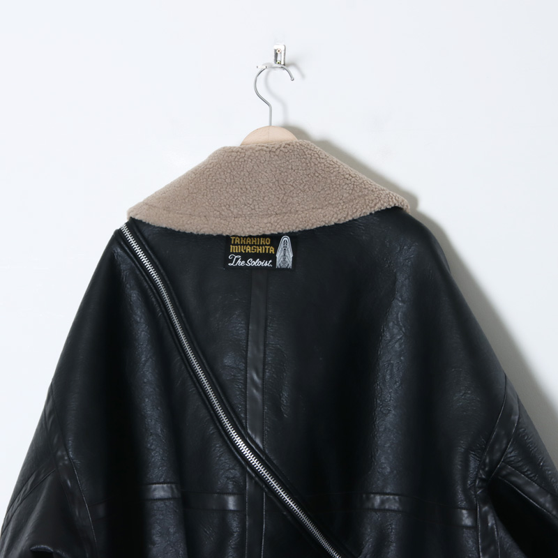 TAKAHIROMIYASHITATheSoloist.(ҥߥ䥷) double zip balloon shaped faux mouton flight jacket