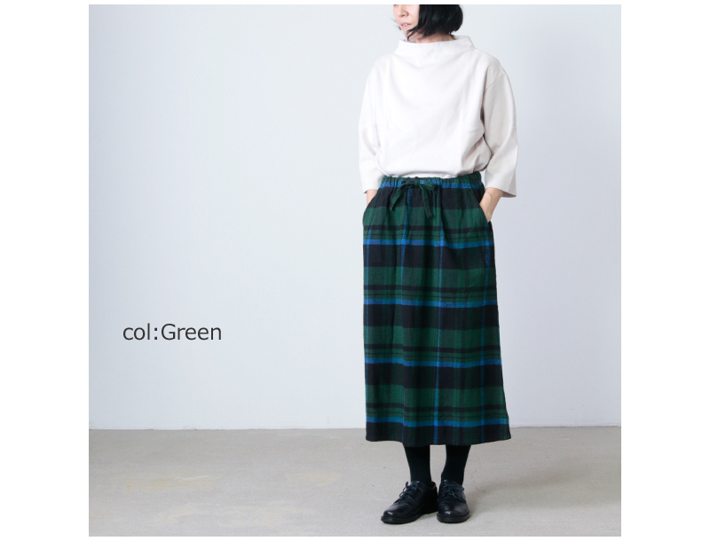 South2 West8(ġȥ) String Skirt - Cotton Twill / Plaid