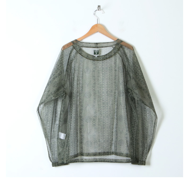 South2 West8 BUSH CREW NECK SHIRT M メッシュ