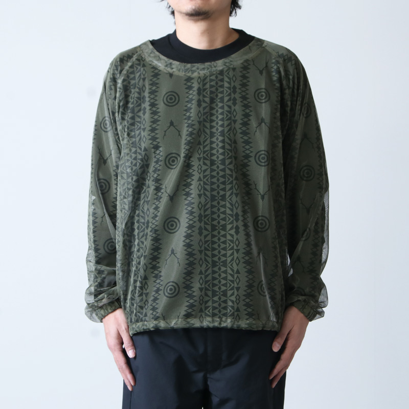 South2 West8 BUSH CREW NECK SHIRT M メッシュ