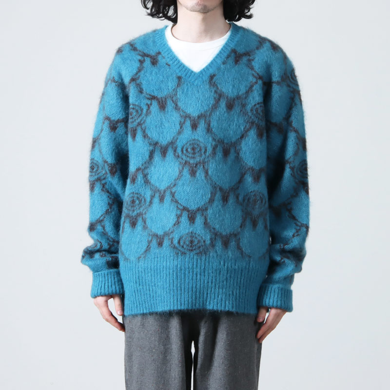 South2 West8 (サウスツーウエストエイト) Loose Fit V Neck Sweater - Skull Target /  ルーズフィットVネックセーター