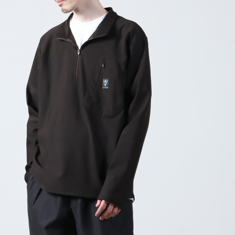 South2 West8(ġȥ) Zipped Pullover Scouting Shirt - N/PE/PU Tricot Jersey