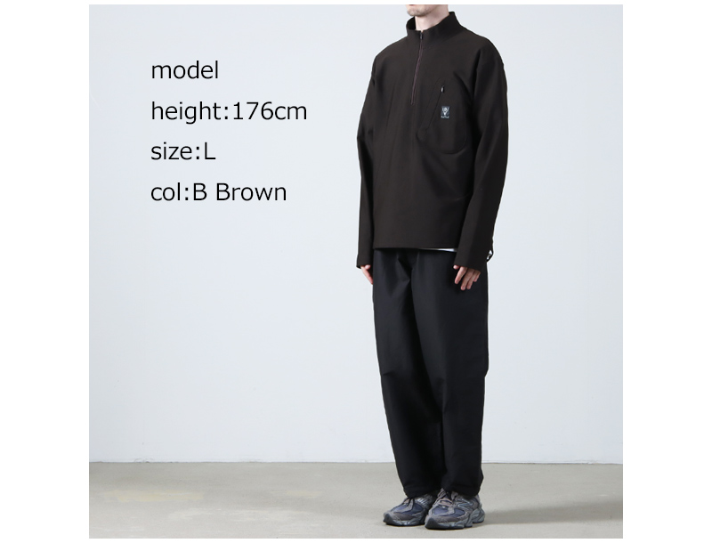 South2 West8(ġȥ) Zipped Pullover Scouting Shirt - N/PE/PU Tricot Jersey