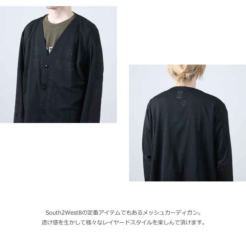 South2 West8(ġȥ) V-Neck Cardigan - Knit Mesh
